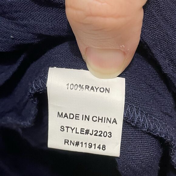 Jodifl Navy Cream Fringe Embroidered Boho 100% Rayon Wrap Sweater Cardigan Sz S - Picture 12 of 12